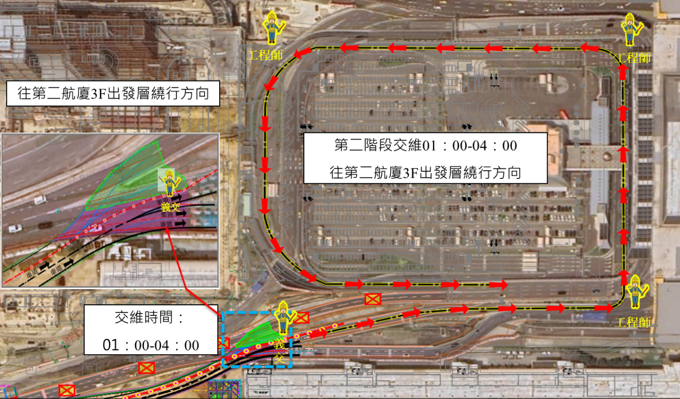 ▲▼航站南路第一階段改道預計於12月2日進行切換。（圖／桃機公司提供）