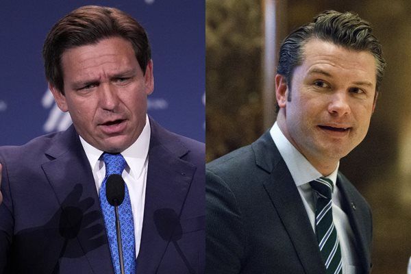 ▲▼迪尚特（Ron DeSantis）,赫格塞斯（Pete Hegseth）。（組圖／達志影像／美聯社）