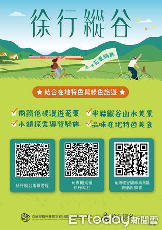 ▲▼「徐行縱谷」整合三條自行車多元路線，藉由在地特色、生態旅遊、綠色旅遊及跨域合作，為旅客展現花東縱谷的自然風光。（圖／縱管處提供，下同）