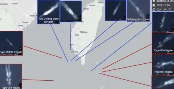 ▲▼陸公布上周「解放軍台海行動」　兩岸10戰艦台南海域「密集對峙」。（圖／翻攝樞密院十號）