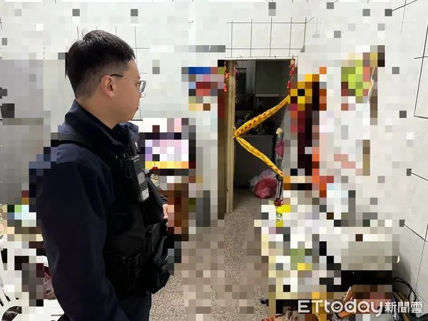 ▲▼高雄民宅廚房驚見未爆彈　現場圍封鎖線。（圖／記者賴文萱翻攝）