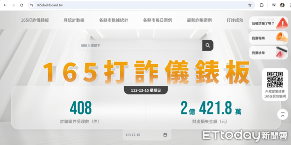▲「打詐儀表板」網站首頁。（圖／記者高堂堯翻攝）