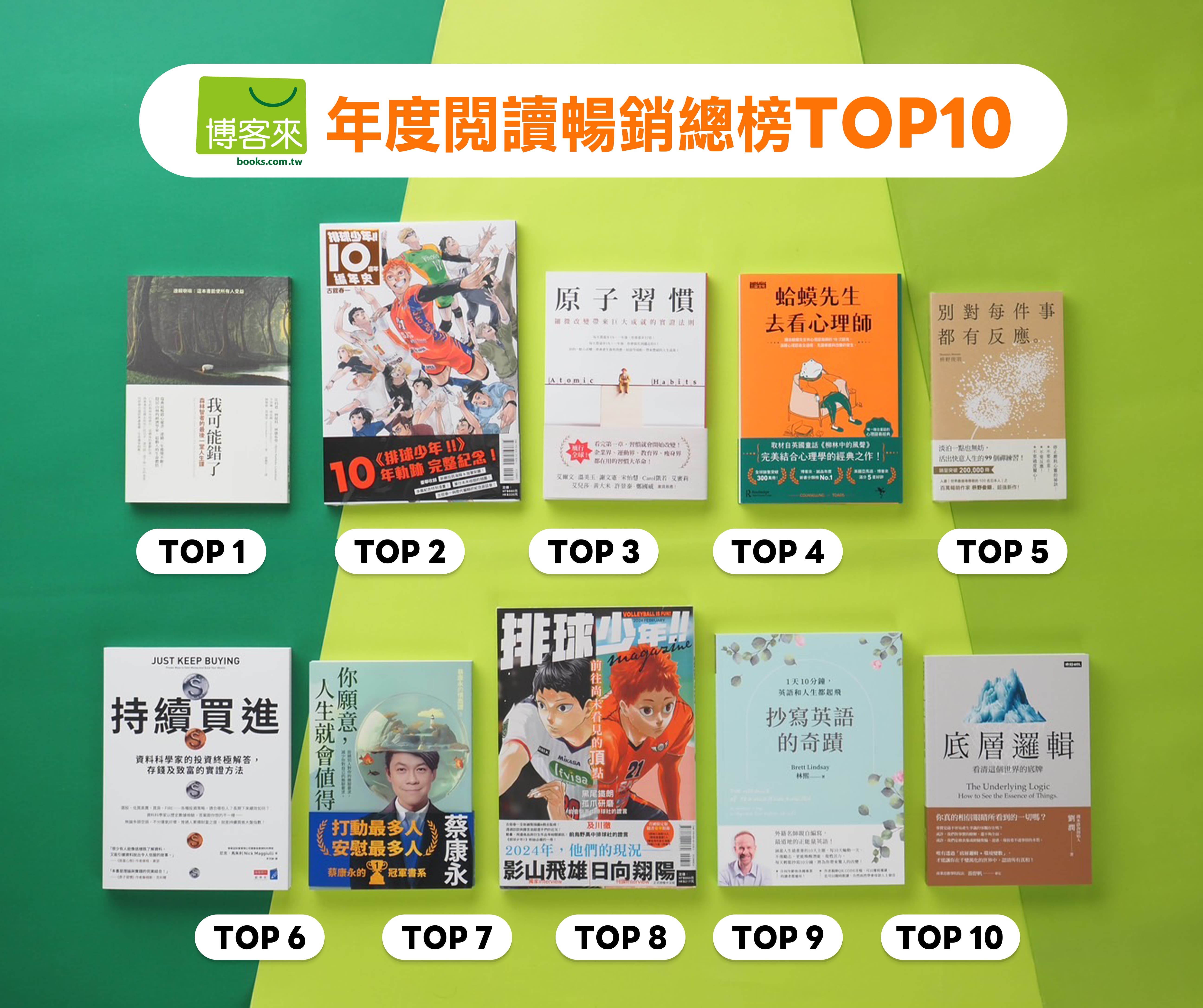 博客來2024年度閱讀暢銷總榜TOP10（圖／博客來提供）