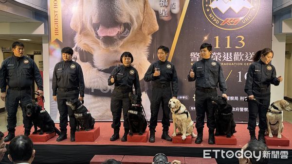 ▲▼             新北市6隻警犬退休，包括台灣唯一血跡偵搜犬。（圖／記者陳以昇攝，下同）