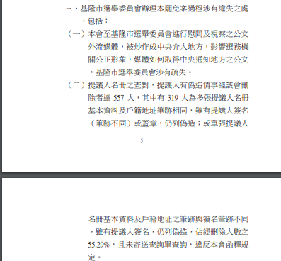 ▲▼中選會公布「謝國樑罷免案提議及連署查對作業調查報告」。（圖／中選會提供）