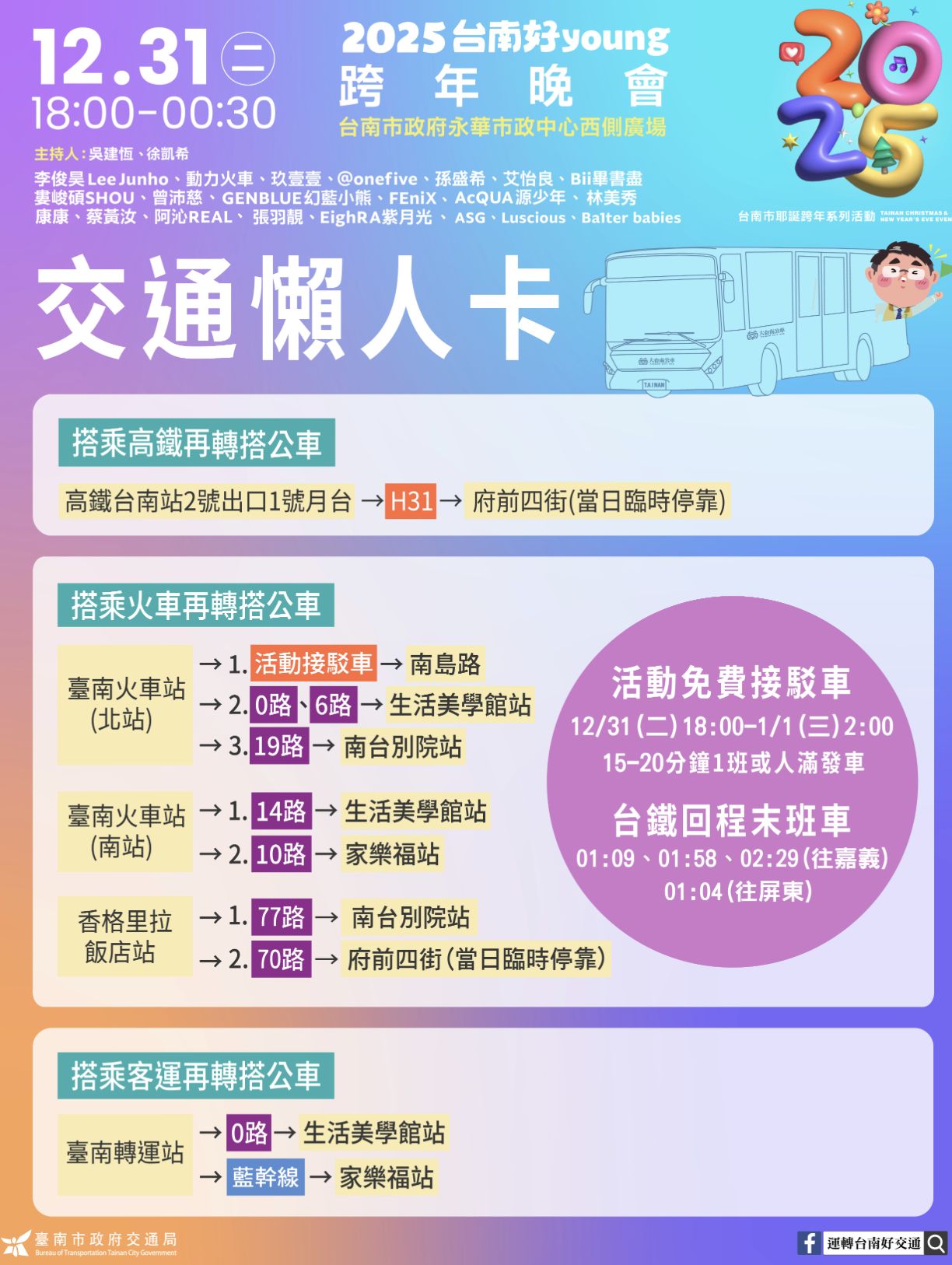 ▲▼台南跨年交通。（圖／台南市政府提供）