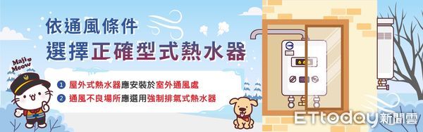 ▲▼居家一氧化碳中毒原因，主要是燃氣熱水器安裝不當，選擇正確型式熱水器，並注意安裝「五要」原則。（圖／記者吳世龍翻攝）