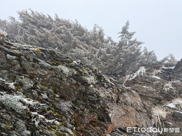 ▲▼玉山氣象站表示，下午1時05分再度下雪。（圖／氣象署提供）