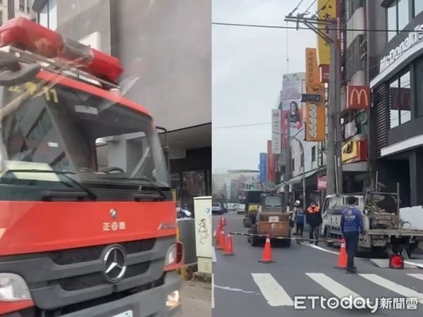 ▲▼鳳山驚傳瓦斯外洩！施工挖斷管線釀禍　消防緊急灑水防護。（圖／記者吳奕靖翻攝）