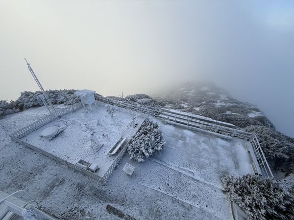 玉山1/6下雪。（圖／氣象署）