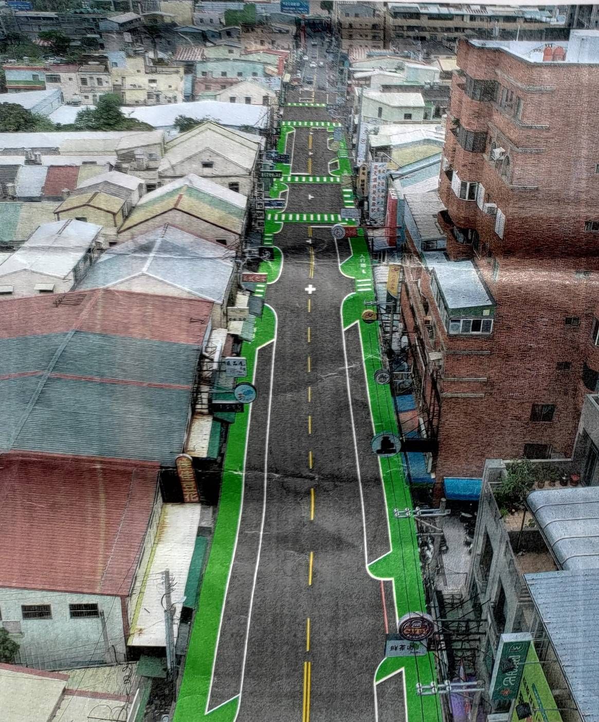 ▲彰化大補路增設行人道。（圖／記者唐詠絮翻攝）