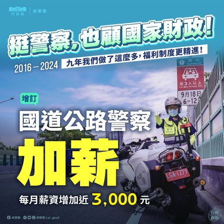 ▲▼卓榮泰喊話「挺警察」，回顧民進黨政府執政九年，精進各項福利、制度。（圖／翻攝自Facebook／卓榮泰）