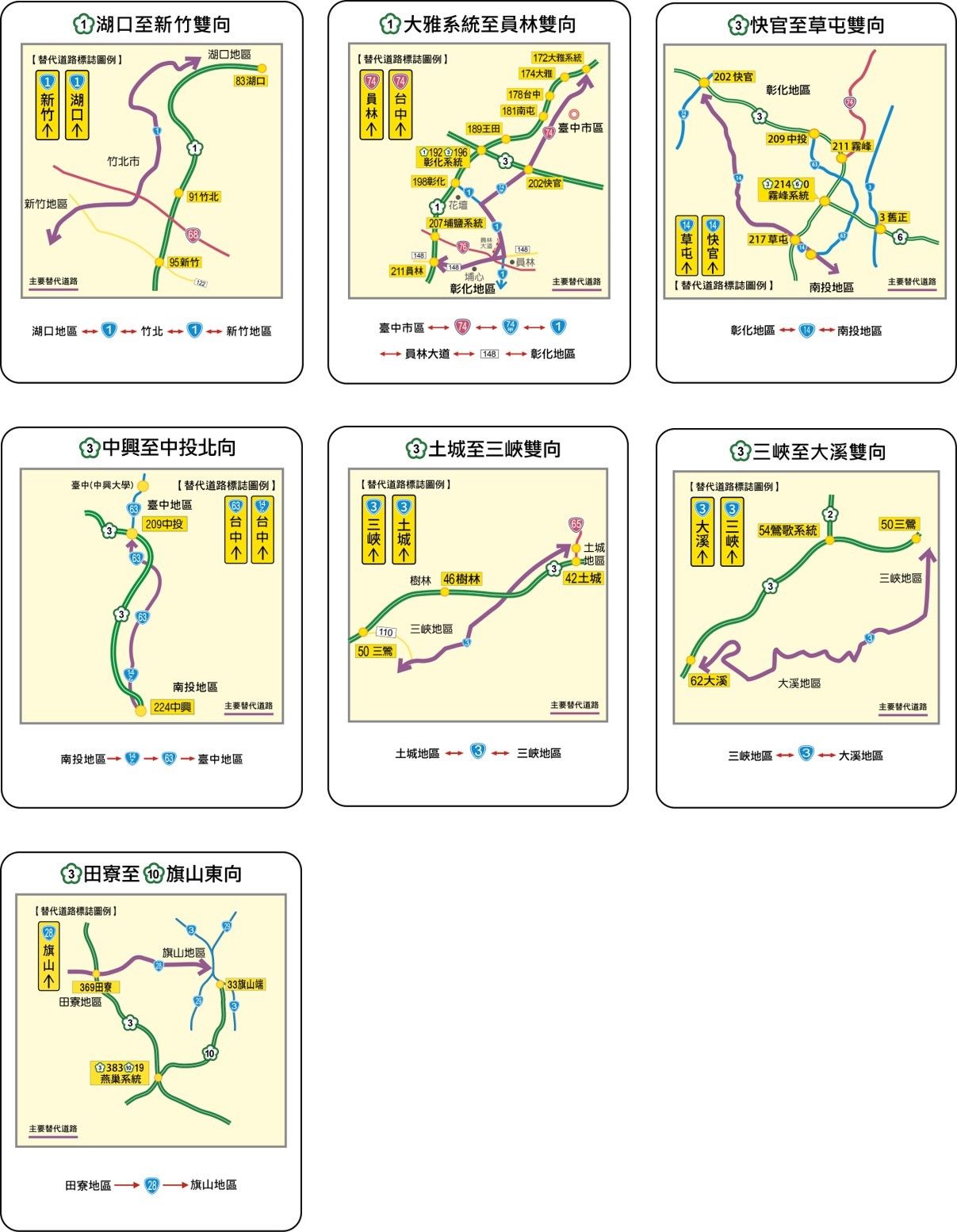 ▲▼國道短途替代道路圖。（圖／高公局提供）