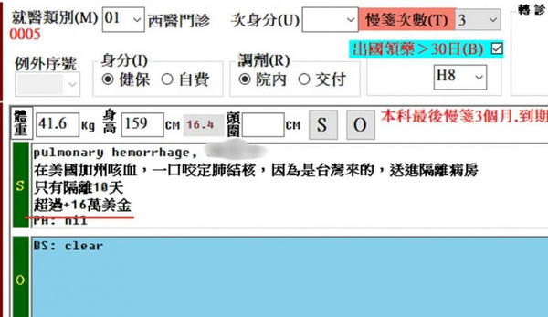 台灣人在美咳血「砸500萬治療找無原因」　回國僅花500元就解決