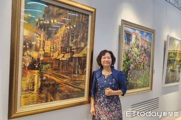 ▲60歲才成畫家！後山才女陳文珍葫蘆墩文化中心推油畫個展。（圖／記者游瓊華攝）