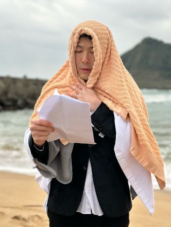 ▲《願望》黃少祺寒流來襲拍落水戲。（圖／記者黃庠棻攝）