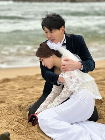 ▲《願望》黃少祺寒流來襲拍落水戲。（圖／記者黃庠棻攝）
