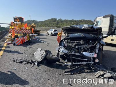 又見開啟輔助駕駛肇事！國3苗栗段緩撞車挨撞　休旅車爆頭