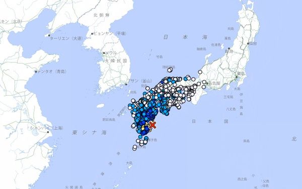 ▲▼快訊／日本宮崎20:19發生規模6.4地震！最大震度5弱　發布海嘯警報。（圖／翻攝日本氣象廳）