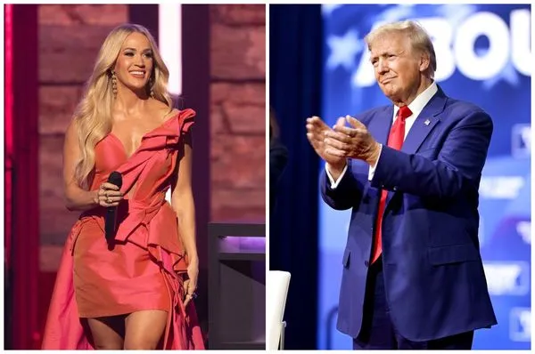 凱莉安德伍（左圖）將於川普（右圖）的總統就職典禮表演。（翻攝Carrie Underwood IG、Donald Trump臉書）