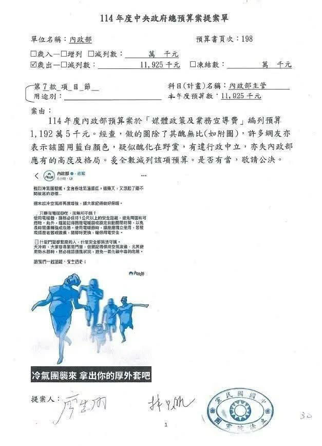 ▲▼國民黨立委廖先翔提案砍預算。（圖／翻攝吳崢臉書）