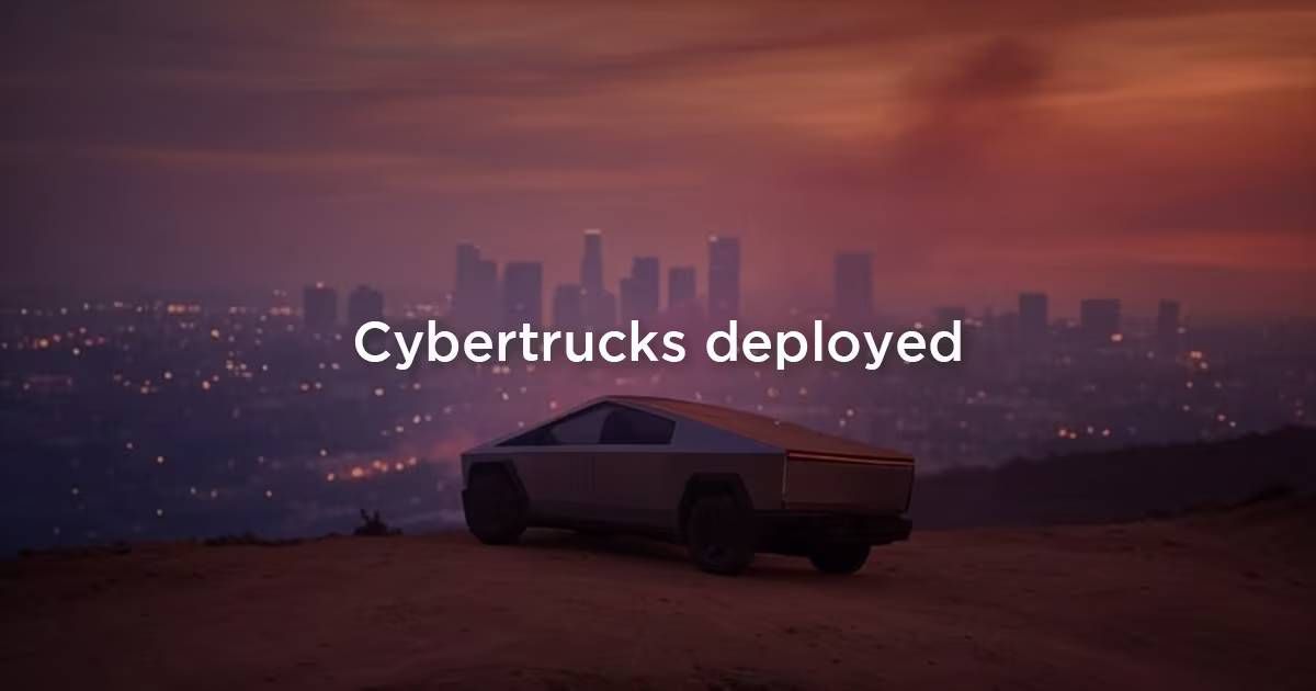 ▲特斯拉Cybertruck救災  。（圖／翻攝自X／Elon Musk）