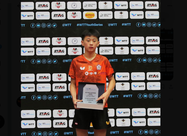 ▲▼台灣16歲小將郭冠宏扳倒世青金牌向鵬。（圖／翻攝自X／World Table Tennis）