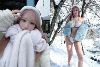 S級女優小宵虎南雪地脫了！「比基尼炸出豪乳」　網暈：超火辣