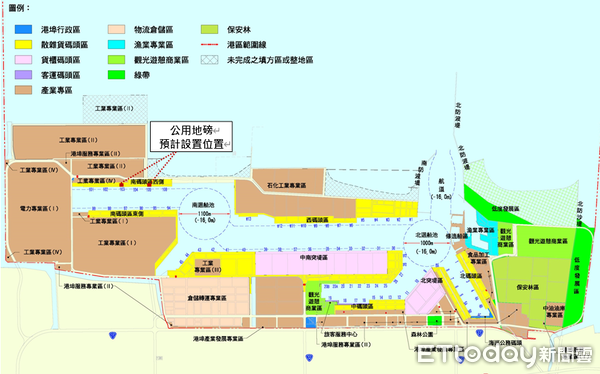 ▲台中港南碼頭西側暨西碼頭區域之公用地磅位置圖。（圖／台中港務分公司）