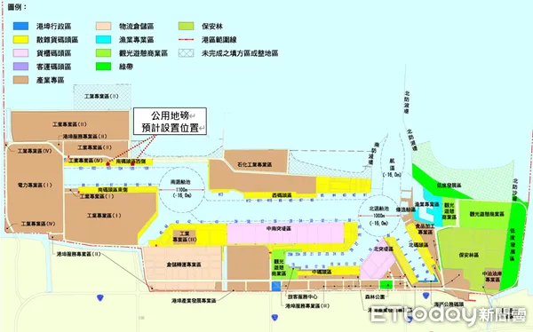 ▲台中港南碼頭西側暨西碼頭區域之公用地磅位置圖。（圖／台中港務分公司）