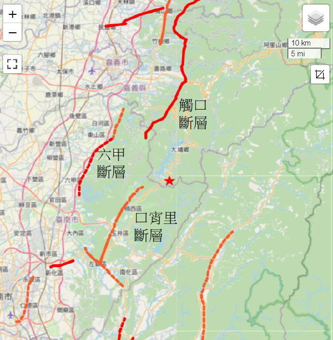 嘉義規模6.4地震。（圖／氣象署）