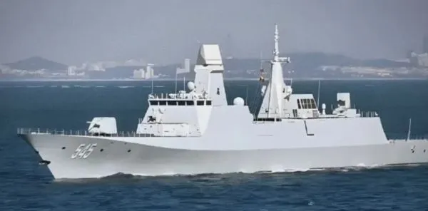 ▲大陸首艘054B新型導彈護衛艦漯河艦（舷號545）。（圖／翻攝央視軍事）