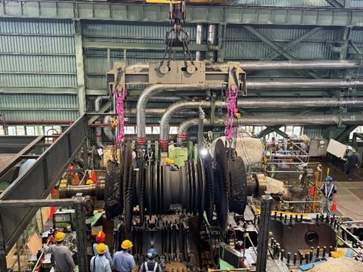 ▲興達電廠燃氣1號機今年展開運轉逾25年來最大規模大修及升級工作。（圖／台電提供）