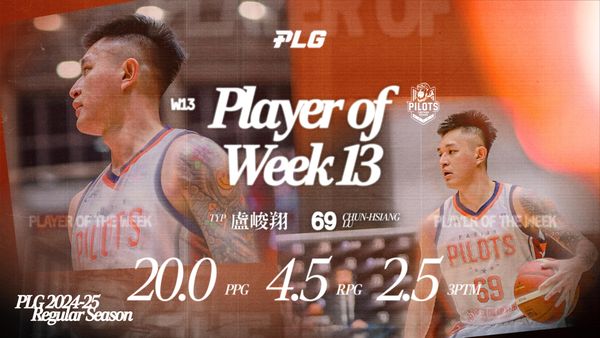 ▲盧峻翔拿下PLG職籃第13周最佳球員。（圖／領航猿提供）