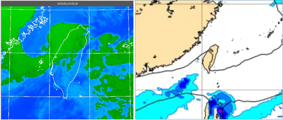 ▲▼年初一(29日)8時地面氣壓及降水圖模擬圖顯示，高壓籠罩、各地晴朗。。（圖／洩天機教室）