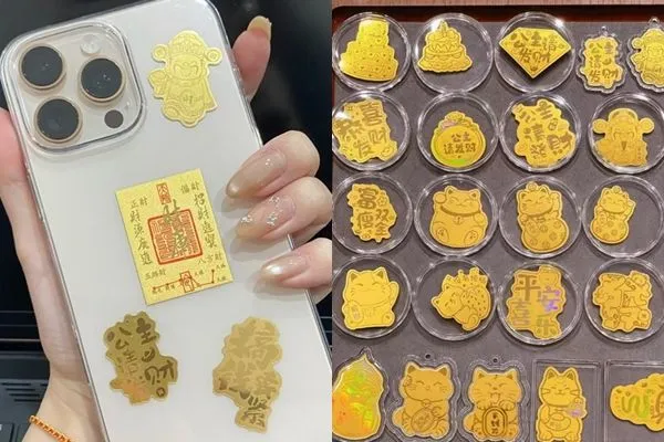 ▲▼陸黃金手機貼熱銷。（圖／翻攝自小紅書）