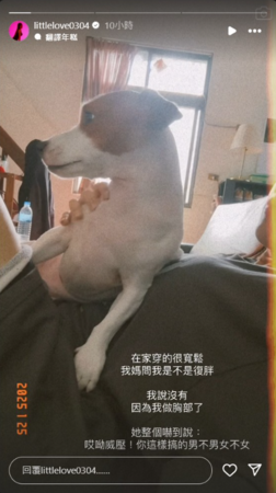 ▲黃小愛回家向媽媽坦承隆乳一事。（圖／翻攝自黃小愛Instagram）