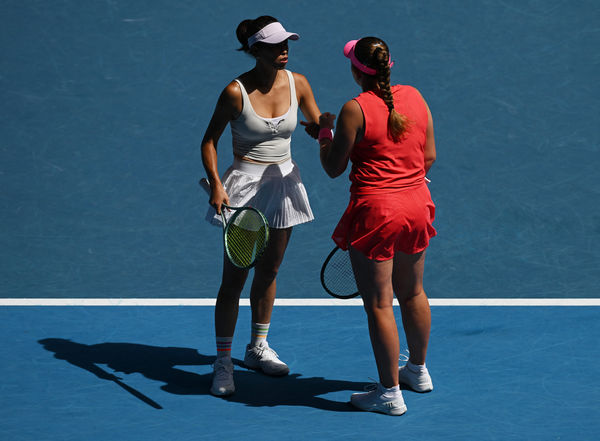 ▲▼台灣網壇一姐謝淑薇出戰2025澳網女雙決賽。（圖／路透）