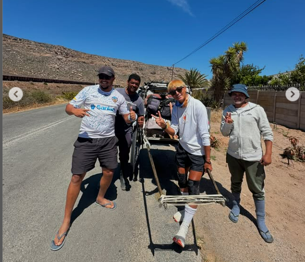 ▲▼日本男子鈴木悠司徒步拉著人力車，自肯亞一路向南至南非。（圖／翻攝自IG／gumpsuzuki）