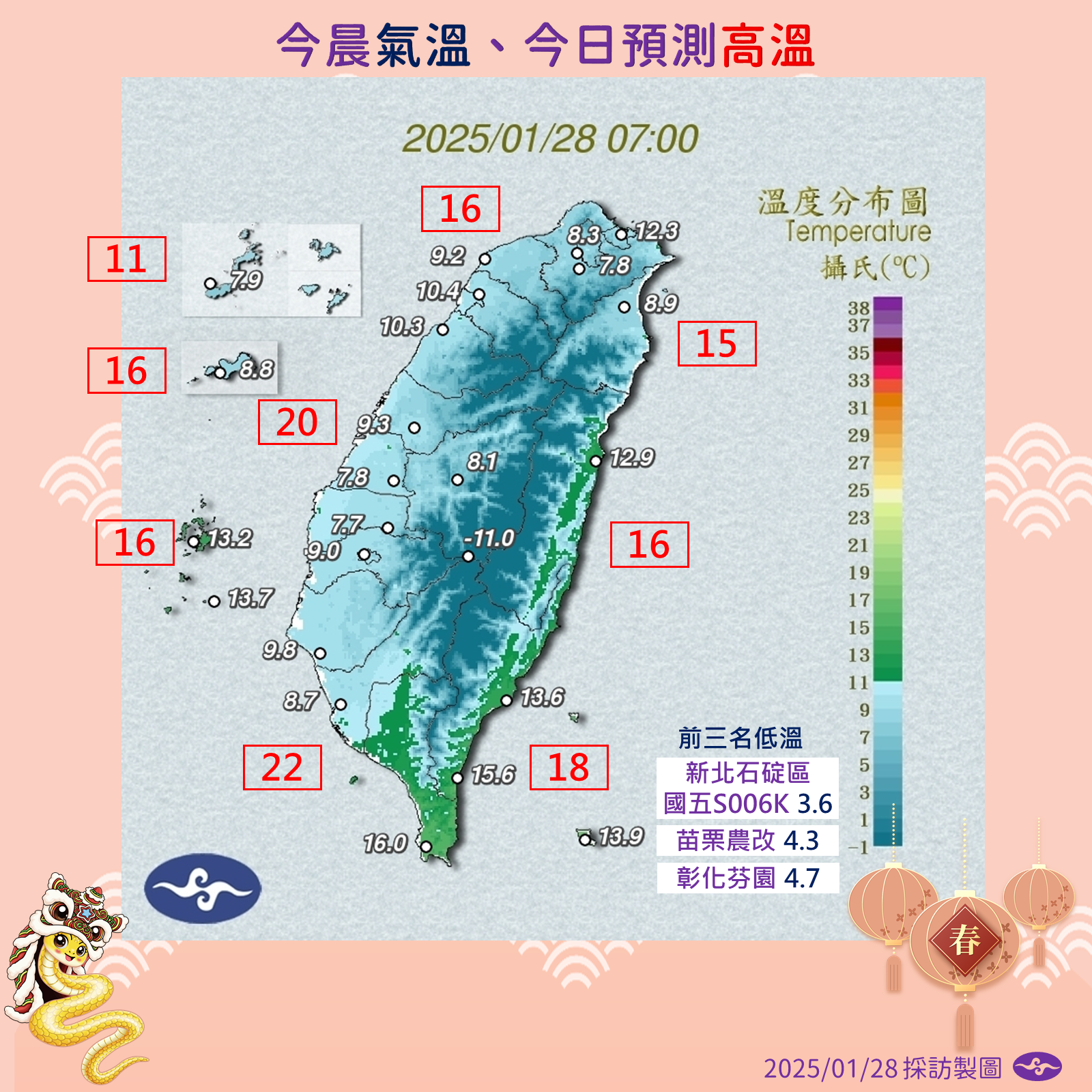 ▲▼氣象署氣象預報員張承傳，分析除夕至開工日（1月29日至2月3日）天氣概況。（圖／氣象署）