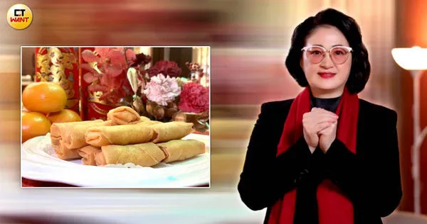 嚴陳莉蓮每年都會親手準備炸春捲這道年菜，她的春捲外酥內軟又不油膩，甚受歡迎。（圖／裕隆提供）