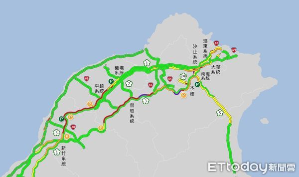 ▲▼初一上午塞車。（圖／取自高公局1968網站）