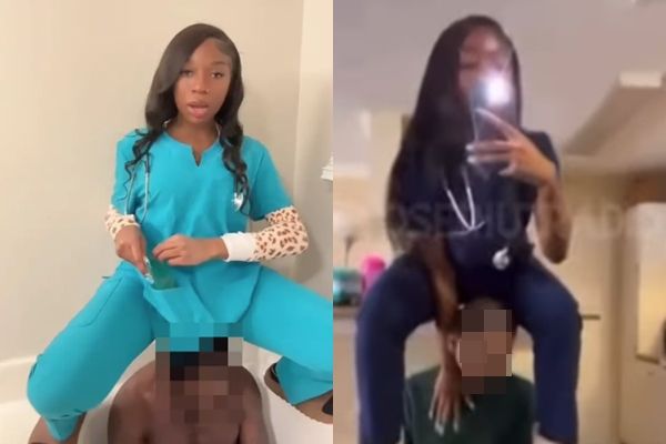 ▲▼女護士下體磨蹭「殘疾男患者」！猥褻拍片。（圖／TikTok／Creshamalu）