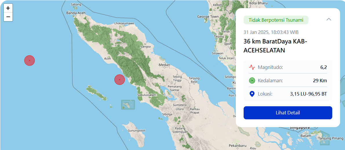 ▲▼印尼6.2地震。（圖／翻攝BMKG）