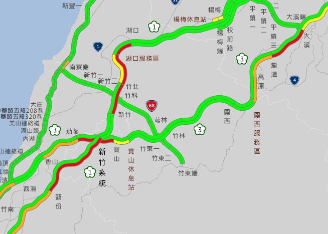 ▲▼國道下午路況。（圖／高公局即時路況）