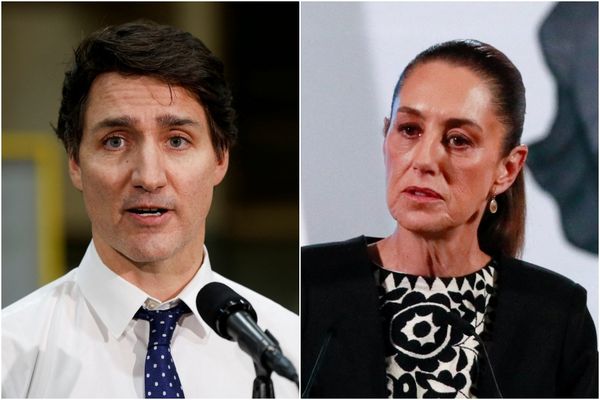 ▲▼加拿大總理杜魯道,墨西哥總統薛恩鮑姆（Claudia Sheinbaum）。（組圖／路透）