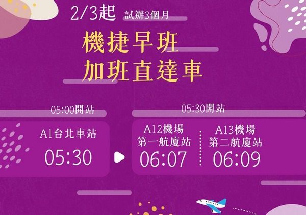 ▲機場捷運2/3日起調整早班加班車試辦3個月