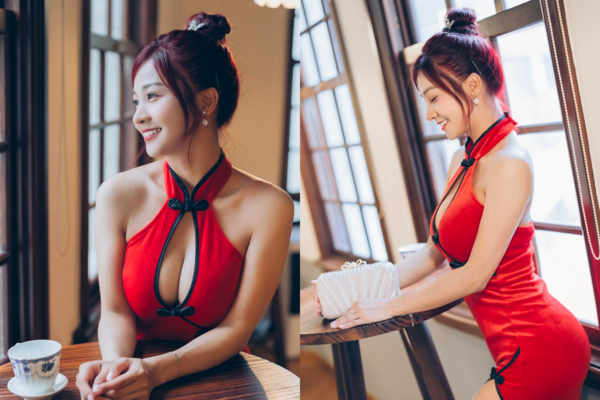 ▲▼小紫曬性感爆乳裝，放送粉絲福利。（圖／樂天桃猿提供）