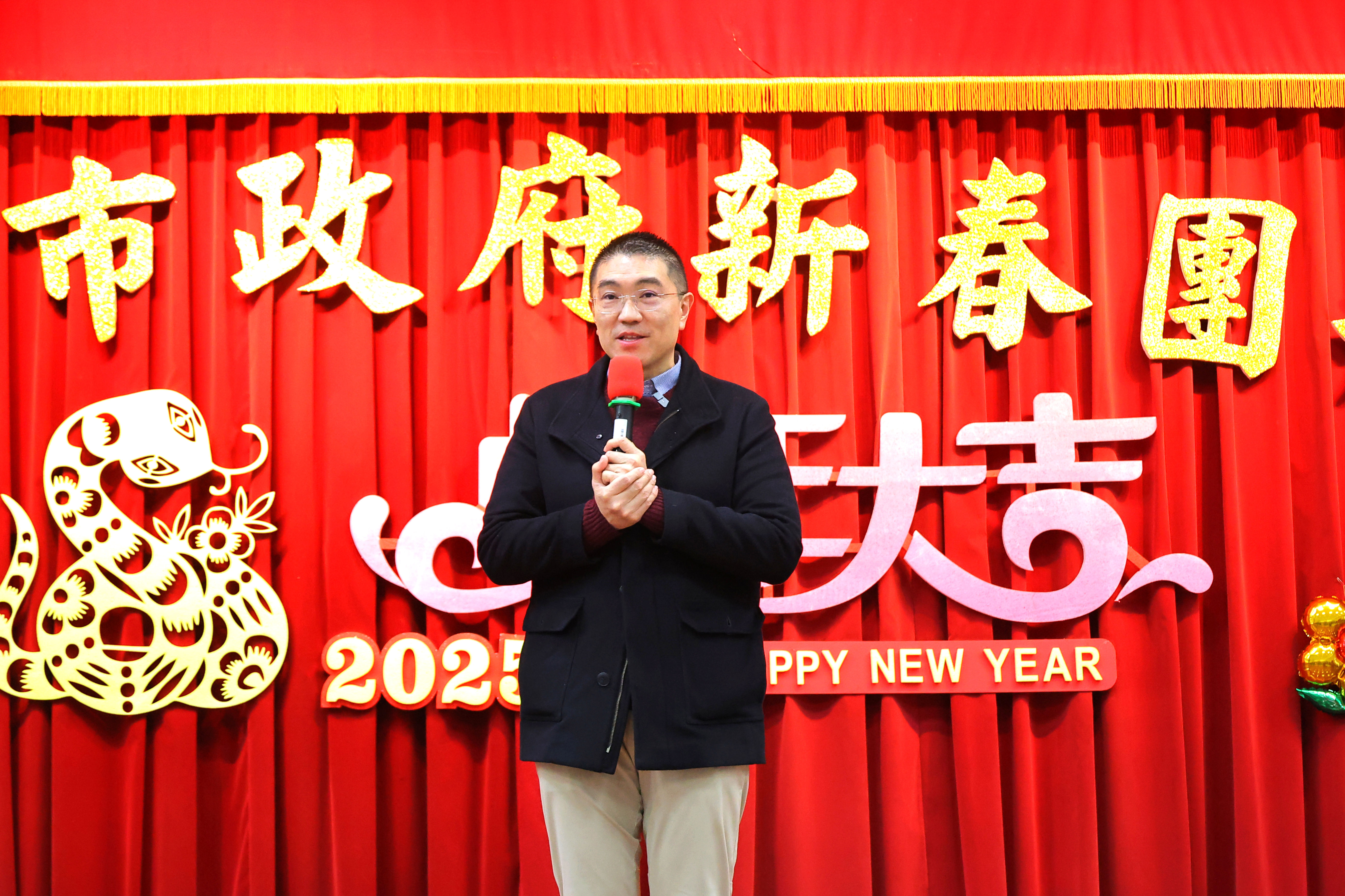 ▲基隆市府開工日新春團拜。（圖／記者郭世賢翻攝）