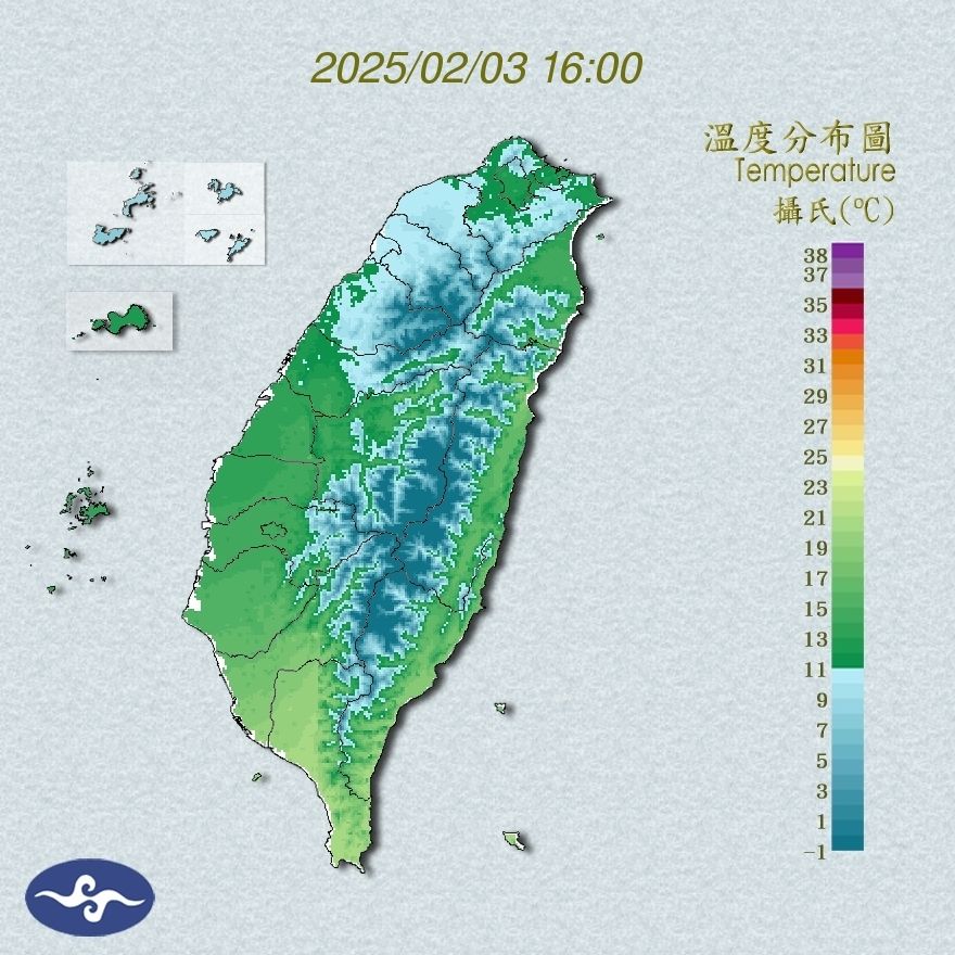 ▲今天白天降溫明顯。（圖／氣象署）